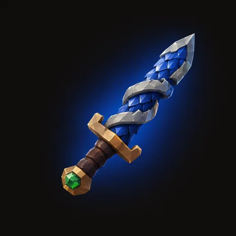 Concept of a blue-scaled fantasy blade